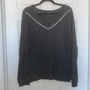A.N.A Gray Metallic Sparkled Sweater